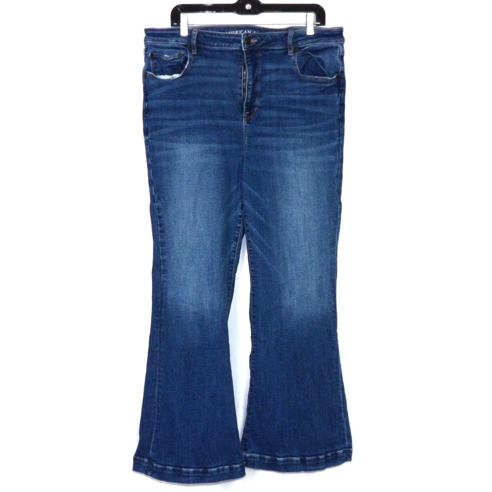 American‎ Eagle Stretch Super High Rise Flare Denim Jeans Women's 18R